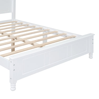 Quarto Full Size Wood Platform Bed Frame - White