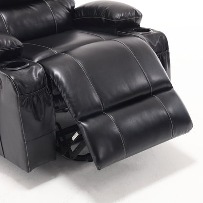 Elias Large Power Lift Recliner Chair with Massage - Black