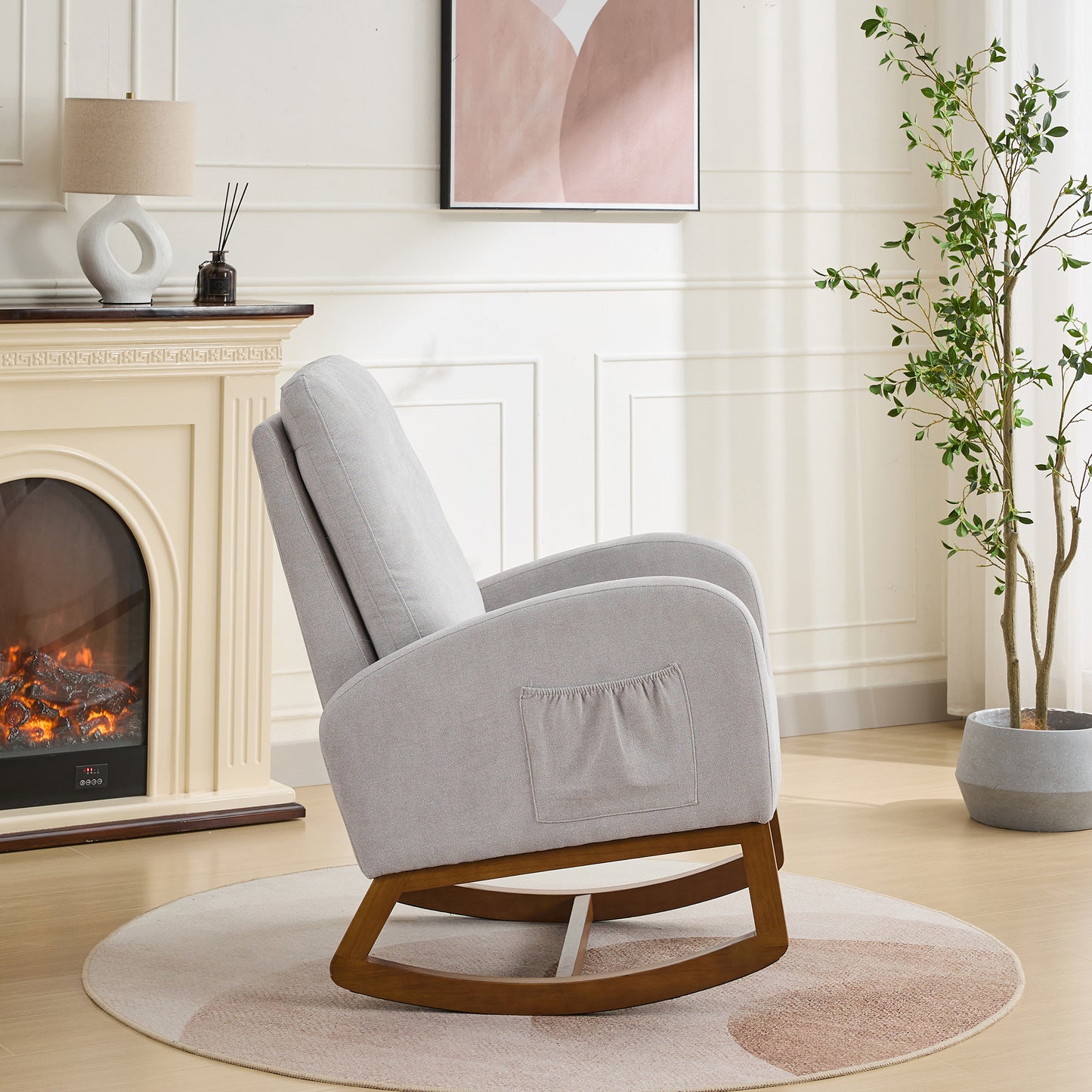 Lester Rocking Chair - Light Gray