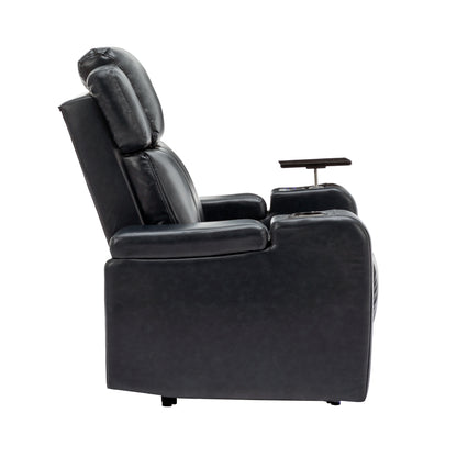 Xavier PU Leather Power Recliner - Black