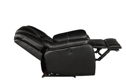 Amira Power Faux Leathe Reclining Chair - Black