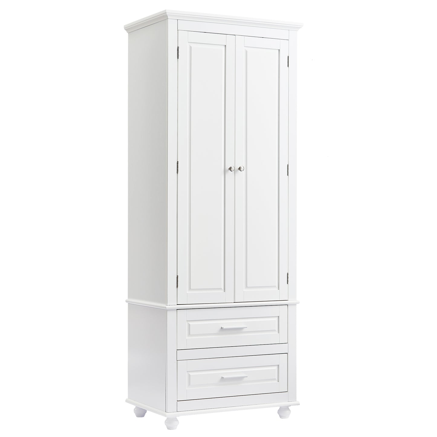 Vintage-style Bathroom Cabinet with Drawer - White