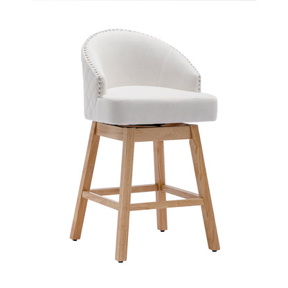 COOLMORE Bar Stools - Beige Set of 2