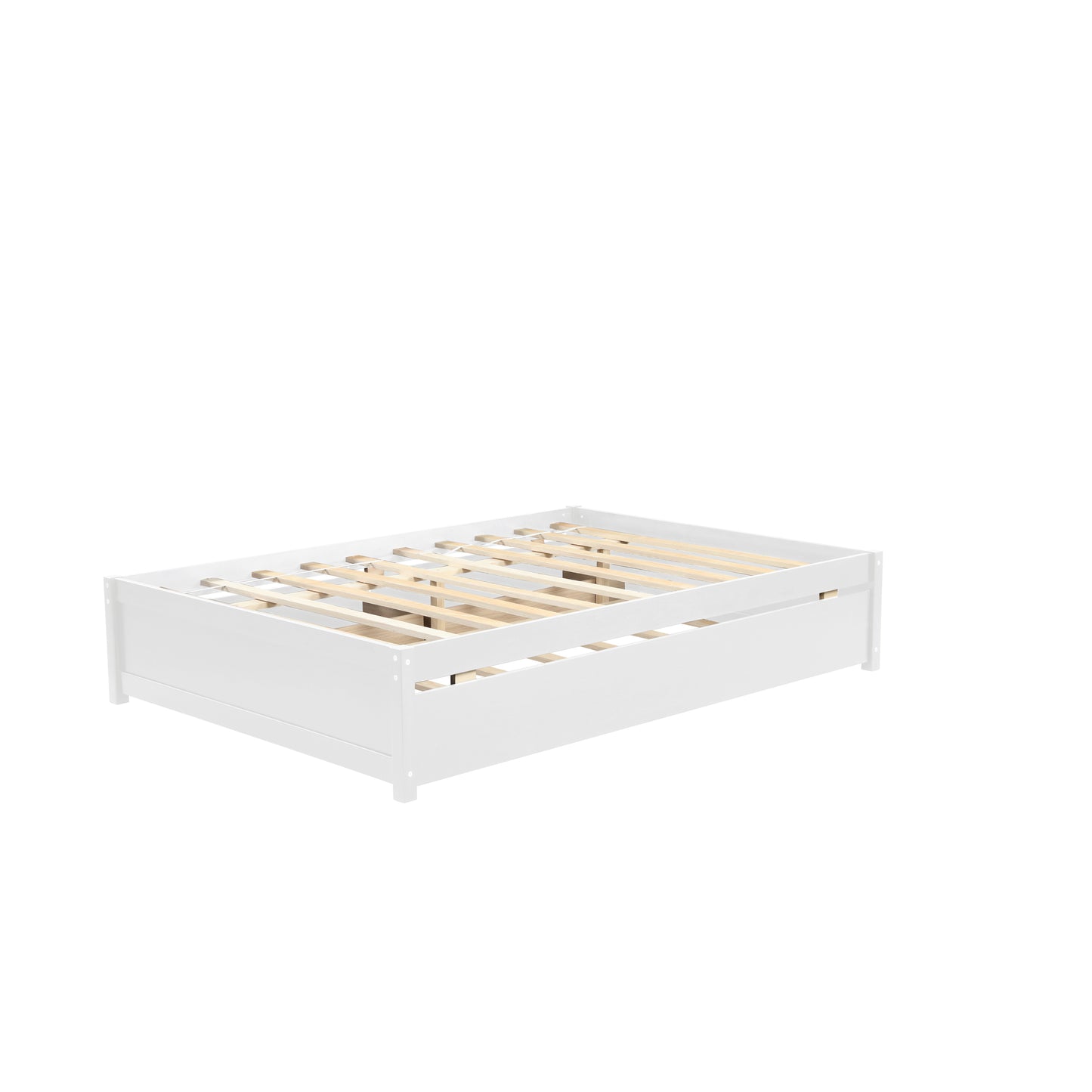 Trundle Max Twin Bed with Storage Drawers - White