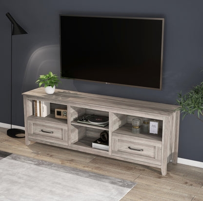 Sydney 70 Inches TV Stand with 2 Drawers - Grey Walnut