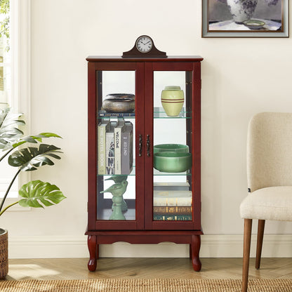 Karla Lighted Curio Diapaly Cabinet - Cherry