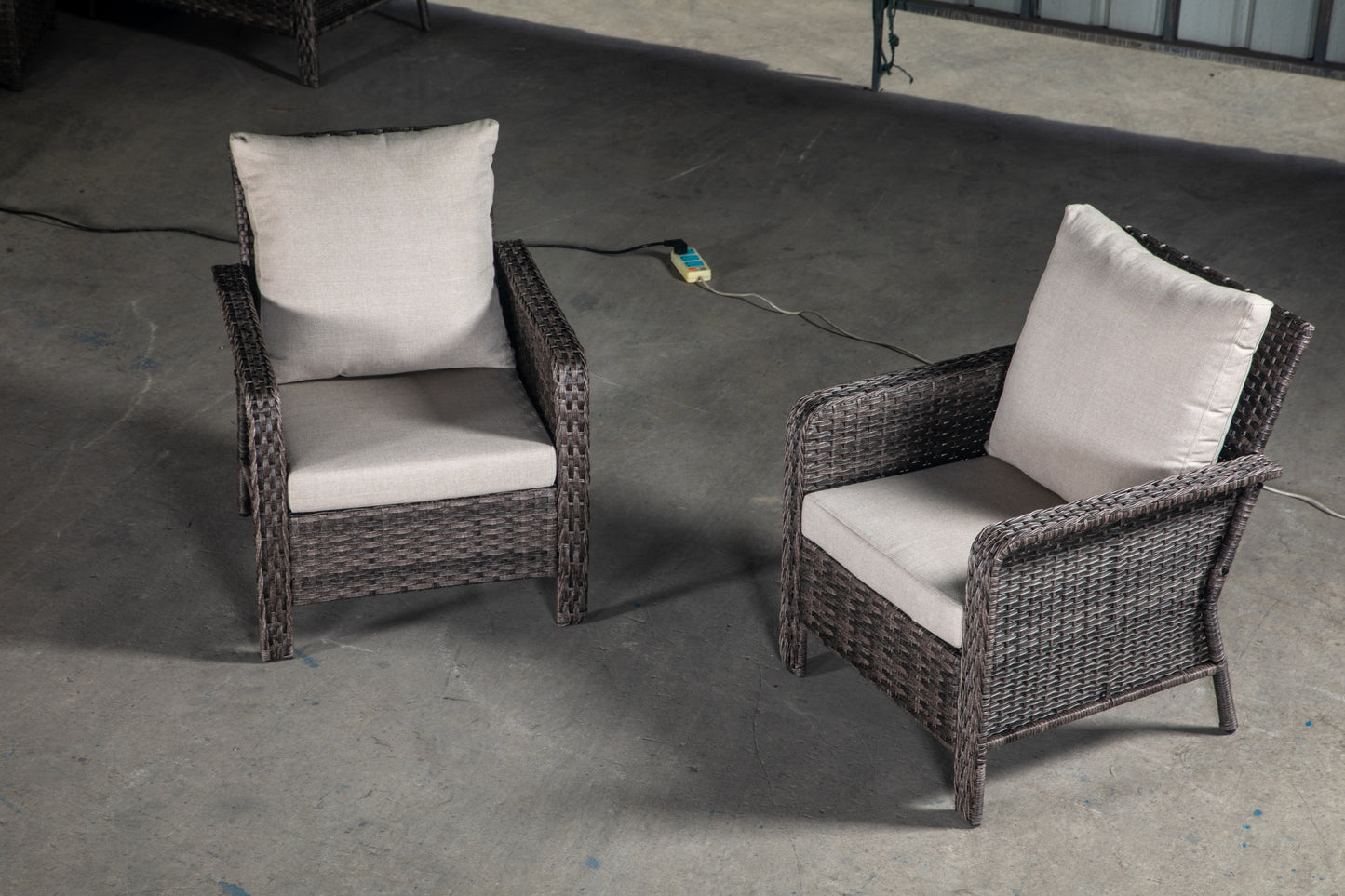 Irina Patio PE Rattan Wicker Sofa Chair (Set of 2)