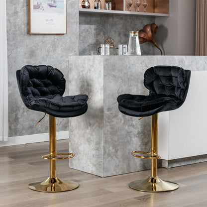 Float Swivel Bar Stools - Black Set of 2