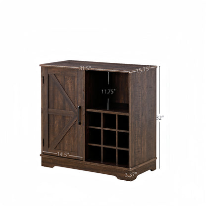 Brock Farmhouse Coffee Bar Cabinet - Espresso