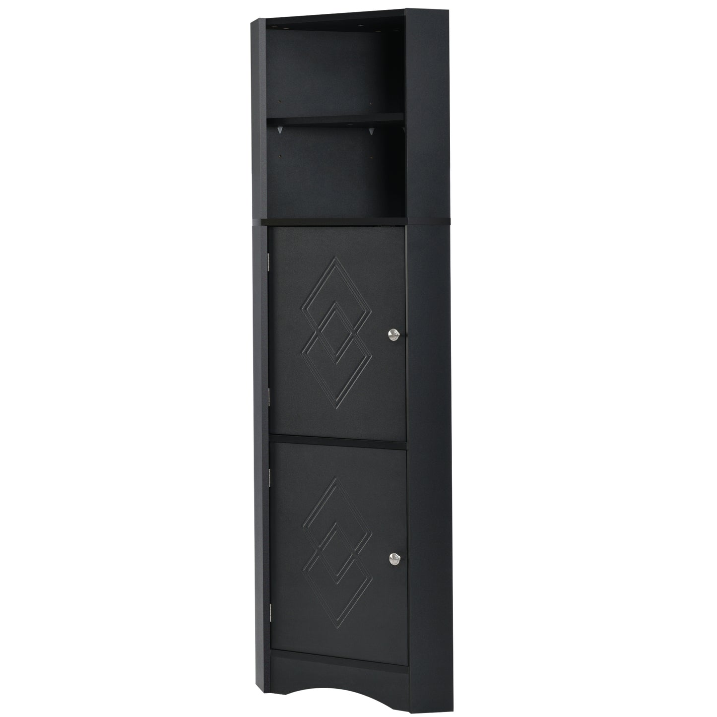 Skyward Bathroom Corner Cabinet - Black