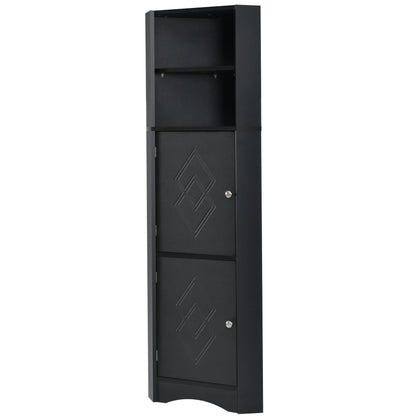 Skyward Bathroom Corner Cabinet - Black