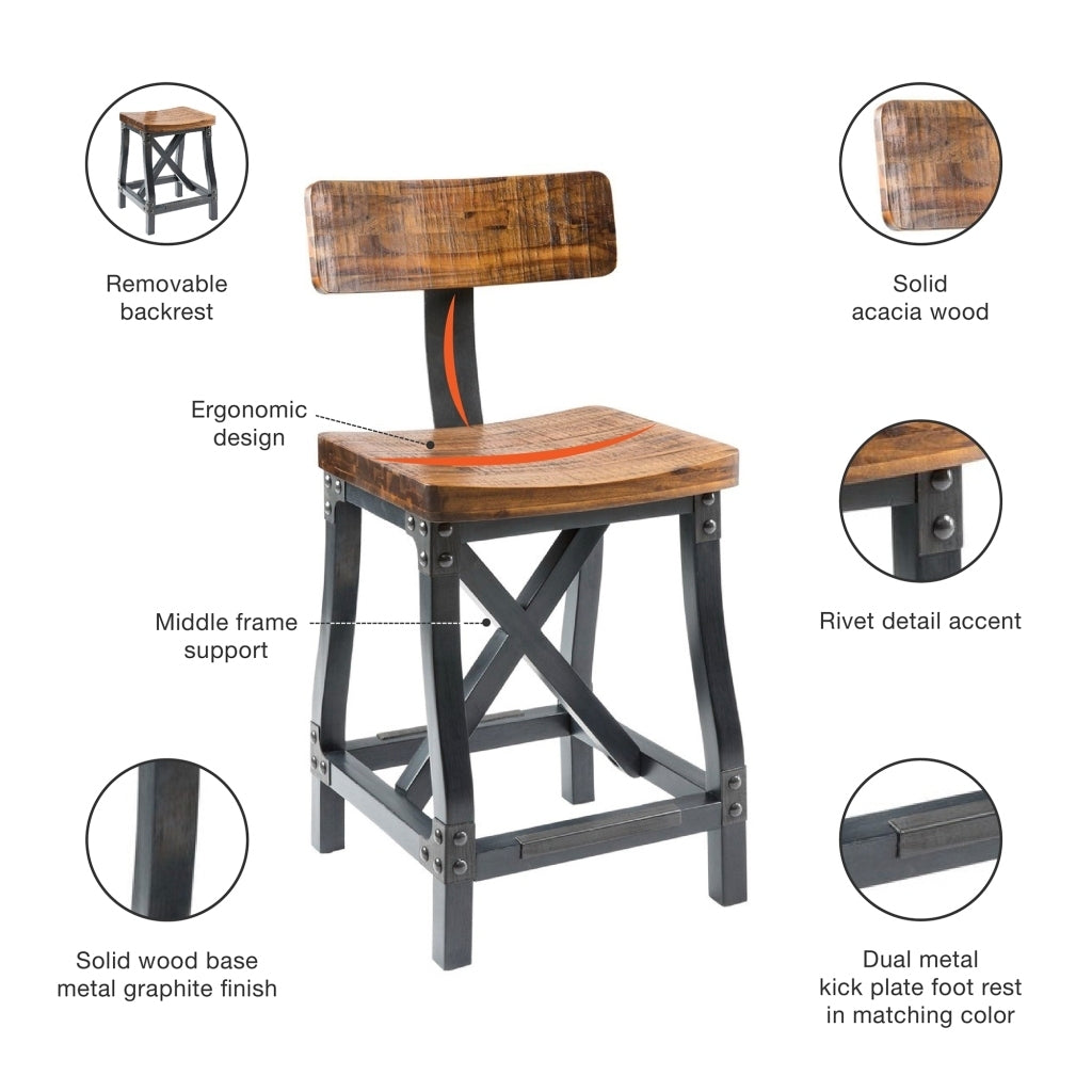 Lancaster Counter Stool - Walnut