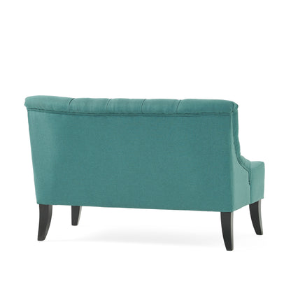 Nicole Velvet Loveseat - Teal