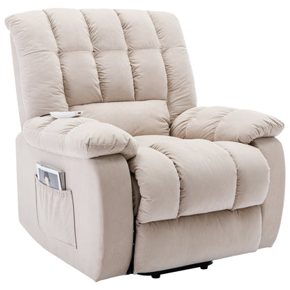 Parsons Power Recliner with Massage Function - Beige