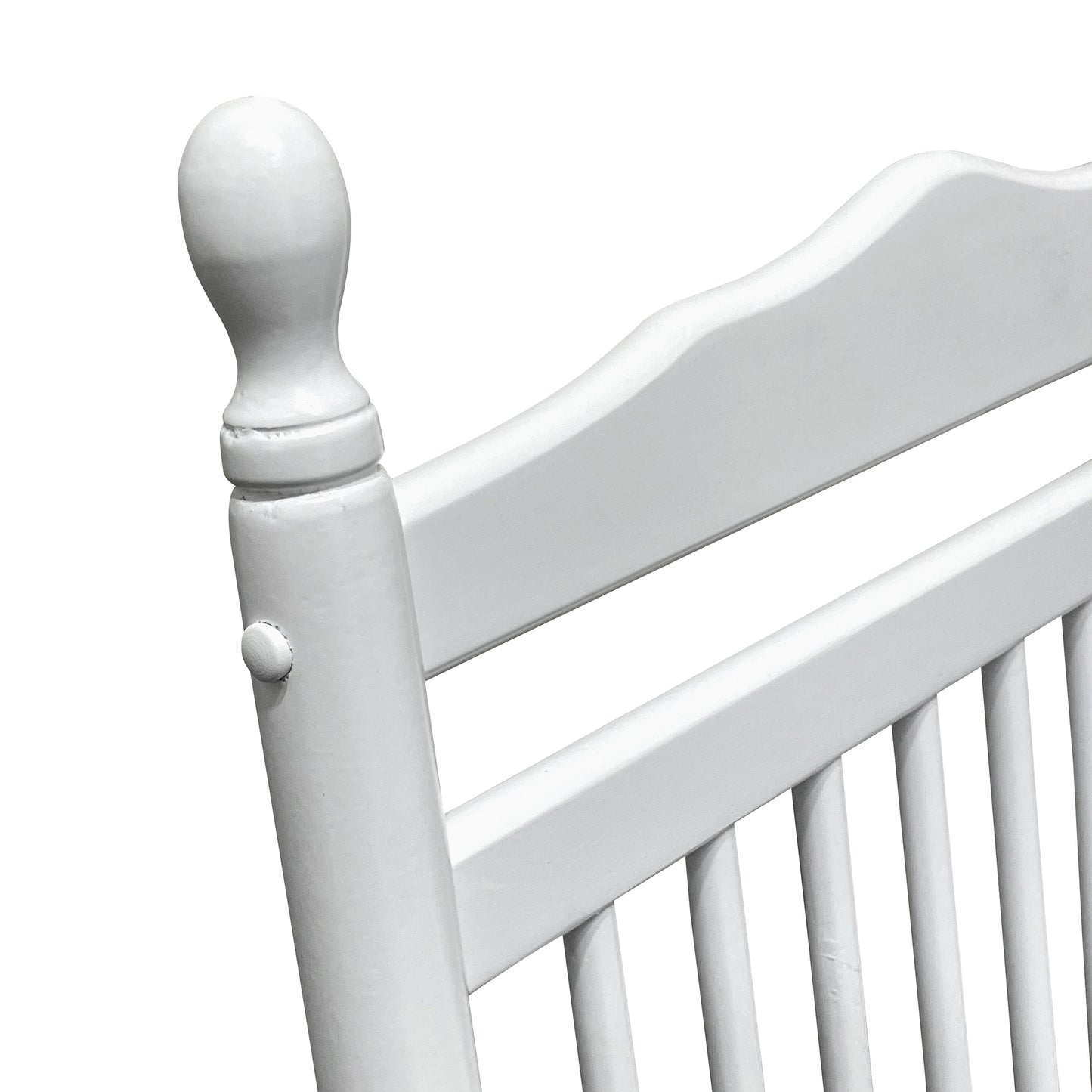 Lupe III Wooden Porch Rocker Chair - White