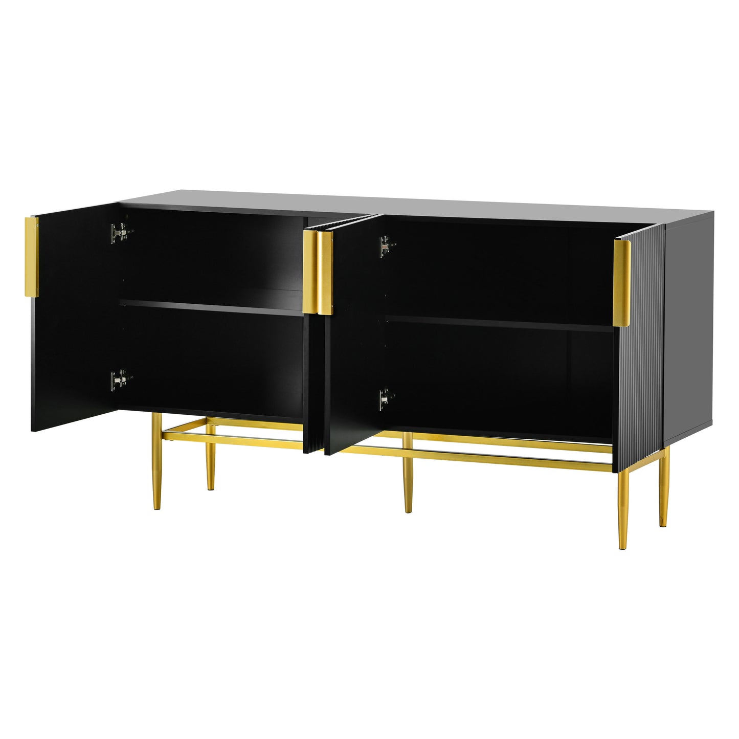 Sylvia Gold Metal Handle Sideboard Buffet - Black