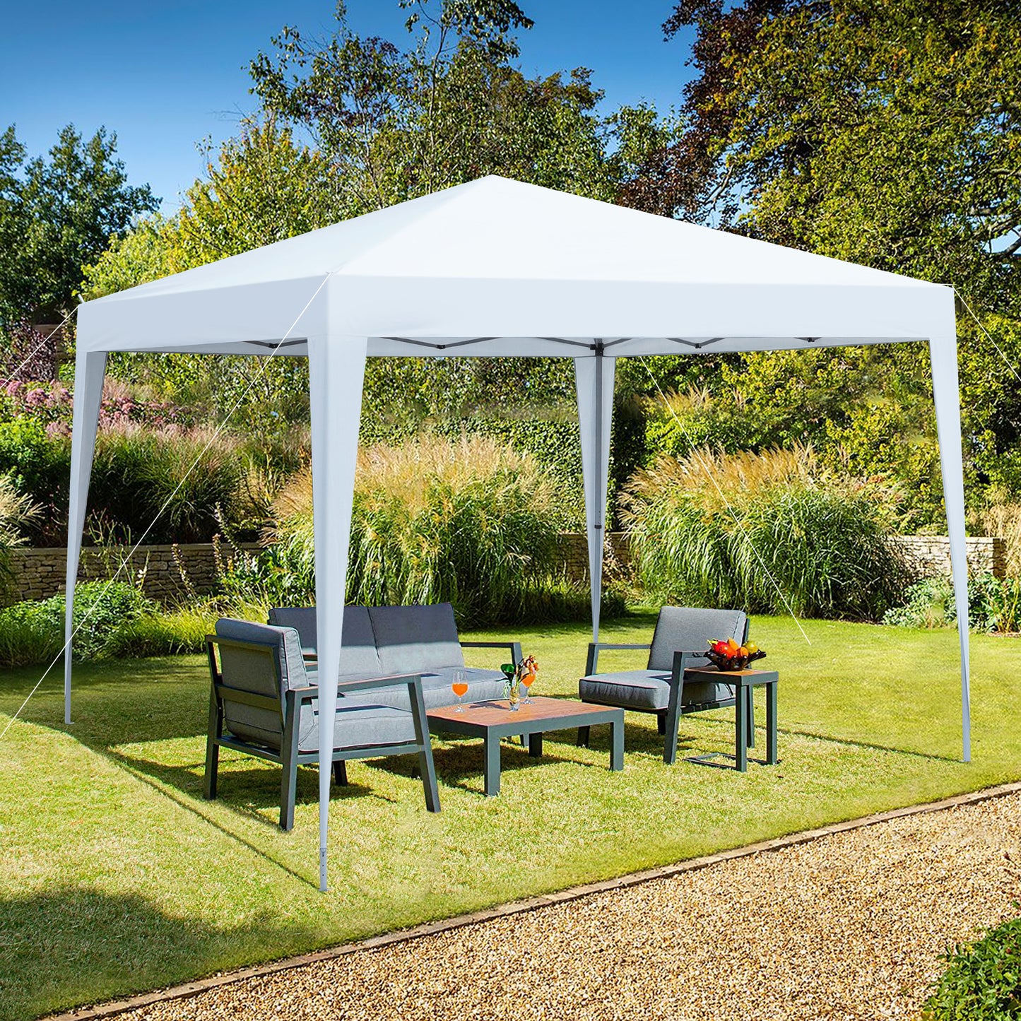 Cami 10 x 10 ft Outdoor Patio Gazebo Canopy Tent - White