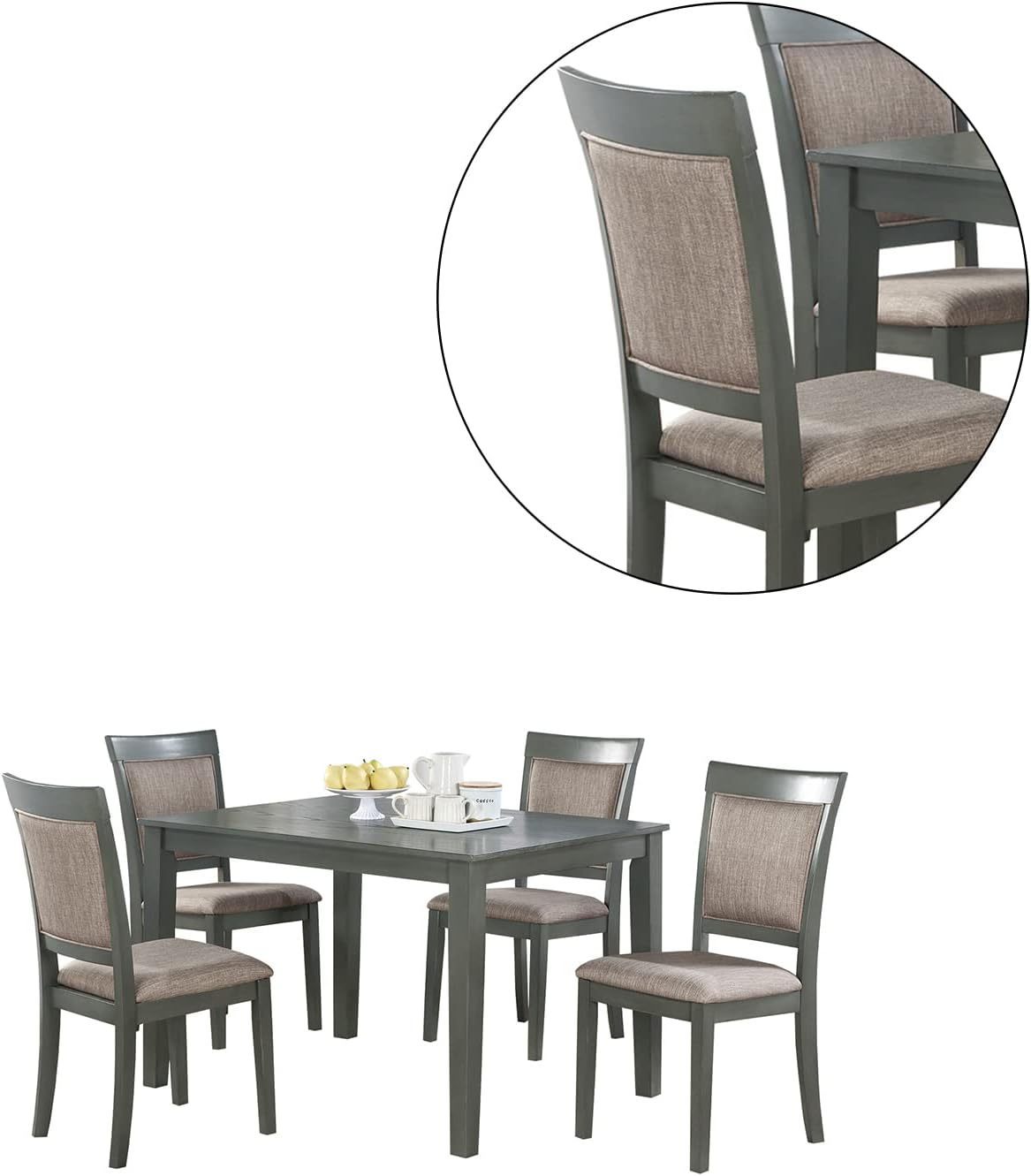 Symphony 5 pc Dining Room Set Dining Table 4x Chairs - Oak