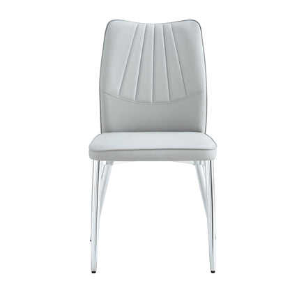 Baylor Dining Chairs with Metal Leg (Set of 4) - Light Gray