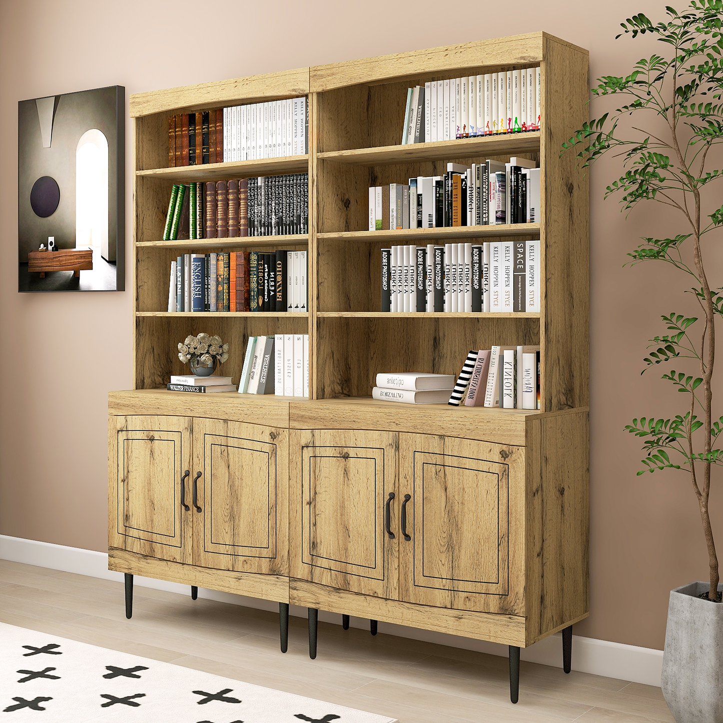 Zella Tall Storage Cabinet - Walnut