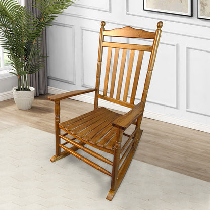 Lupe III Wooden Porch Rocker Chair - Oak