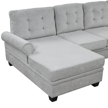 Aisha Modern U-Shaped Corner Sectional Sofa - Gray