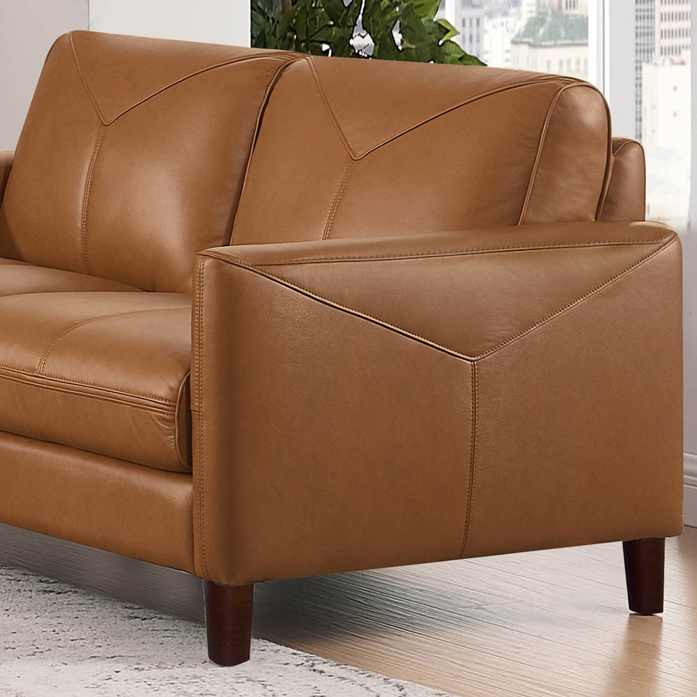 Yorkdale Leather Loveseat - Cognac