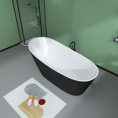 Nest 59" Acrylic Freestanding  Soaking Bathtub - Black