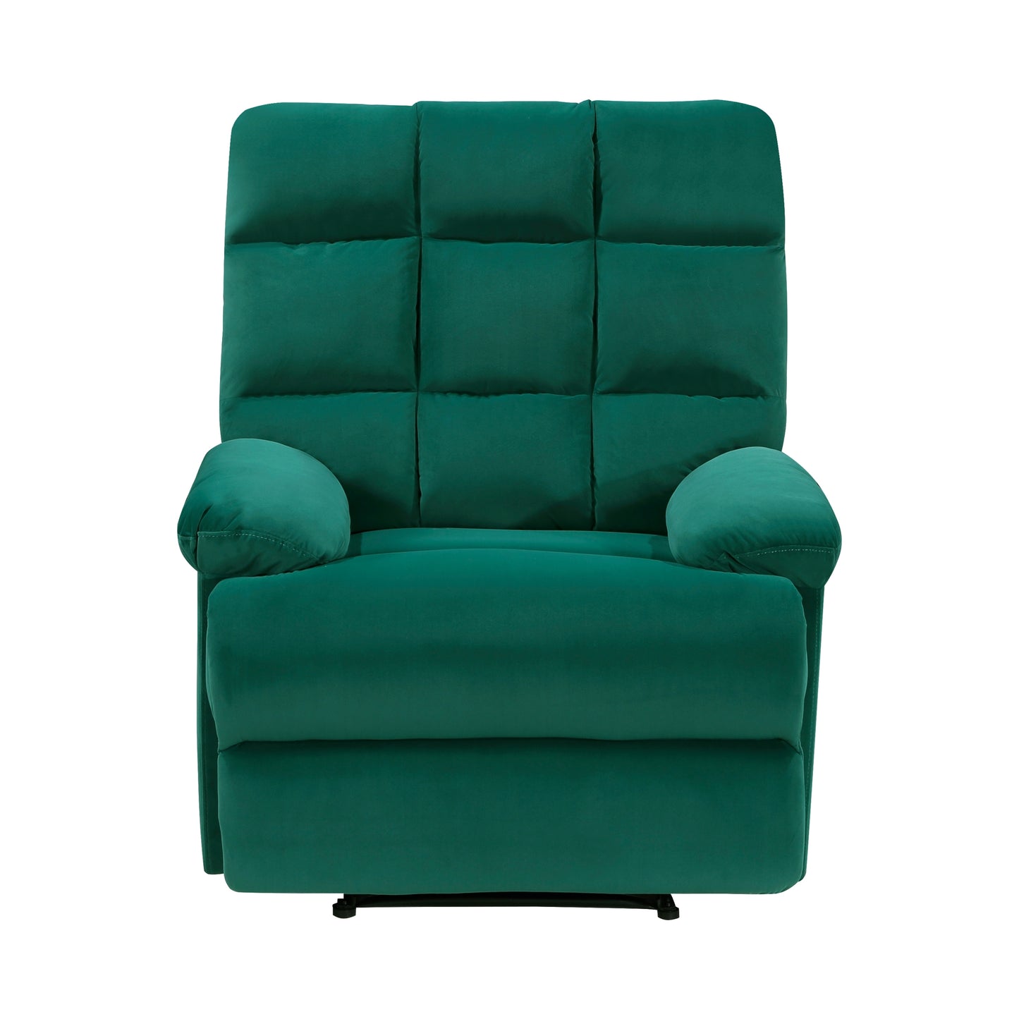 Ora Velvet Upholstery Square Tufted Recliner - Green