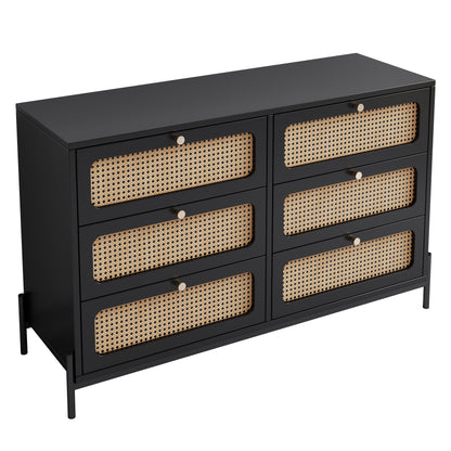 Priya Rattan Storage Cabinet - Black