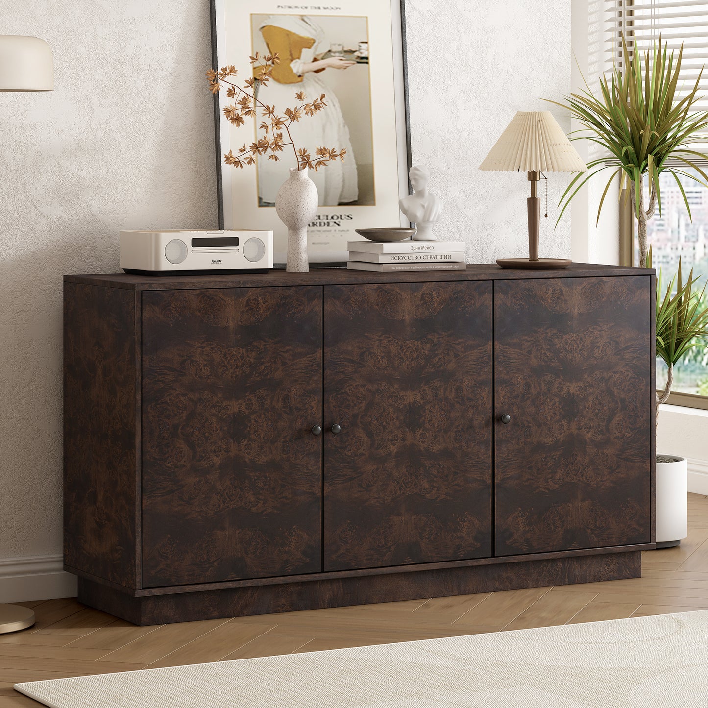 Lesia Pattern Storage Cabinet - Brown