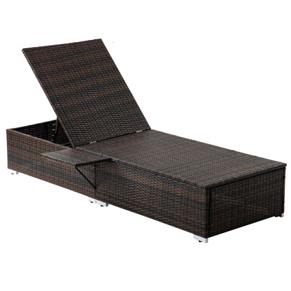 Valencia Outdoor PE Wicker Chaise Lounge  (Set of 2)  - Beige