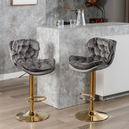 Float Swivel Bar Stools - Gray Set of 2