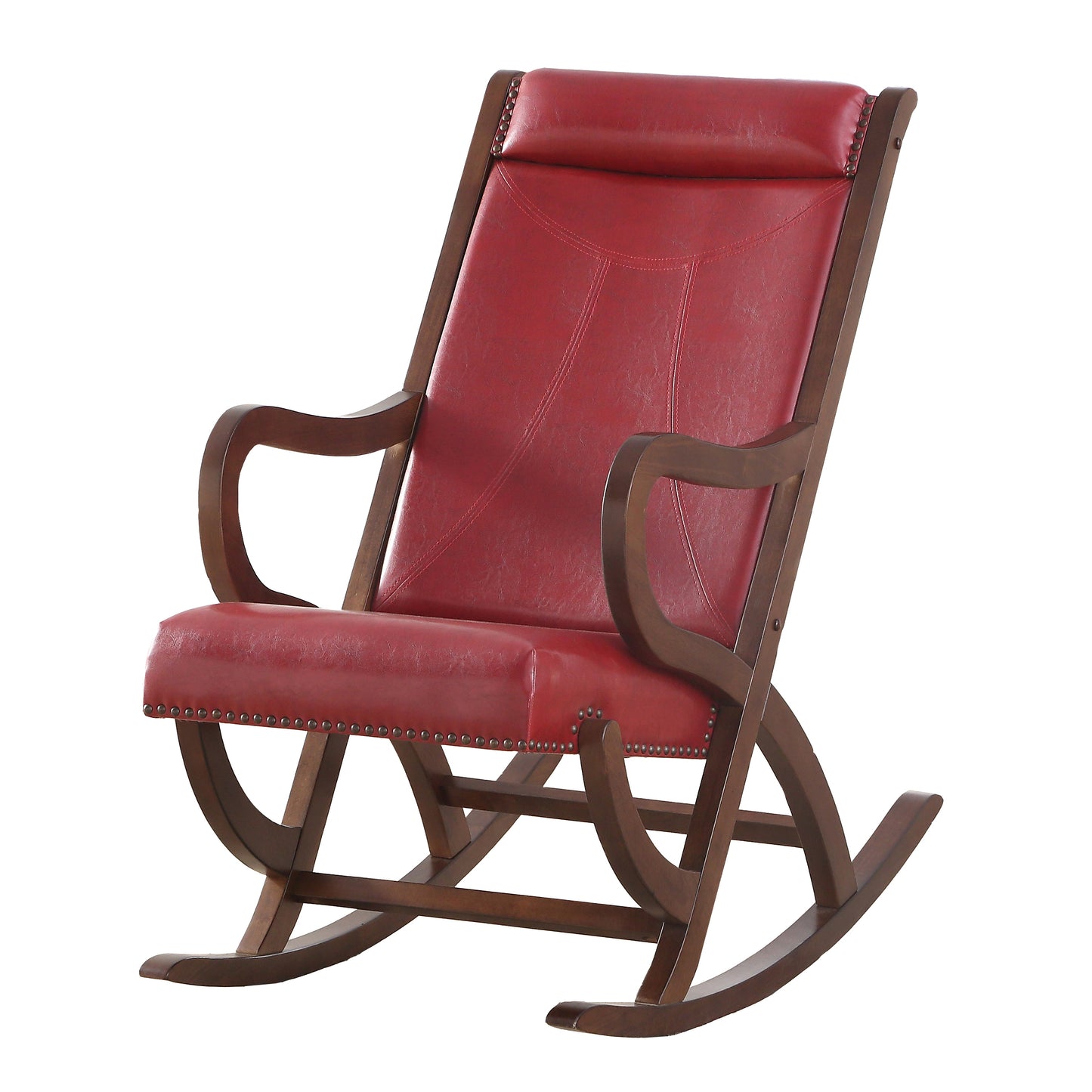 Hartley Rocking Chair with Padded Seat - Burgundy