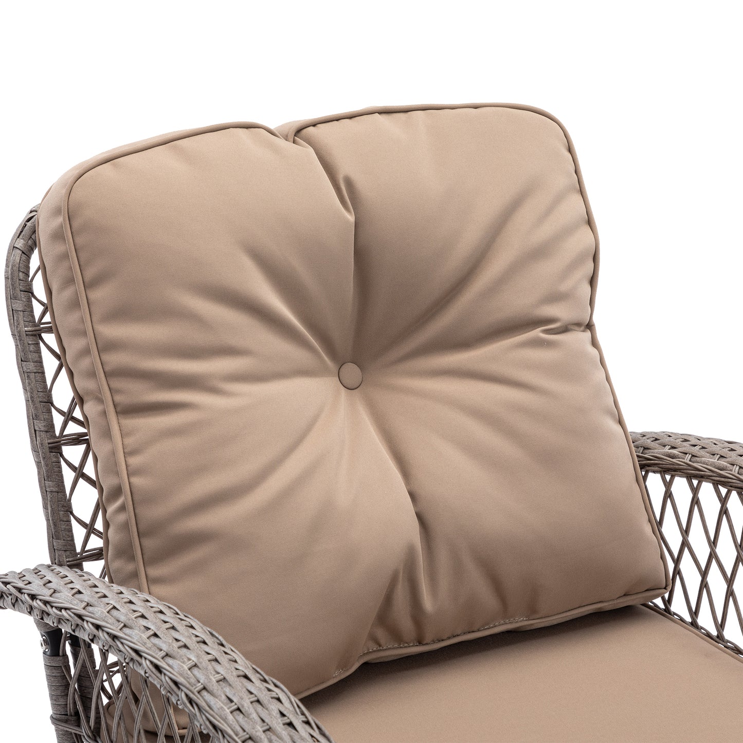 Tompkins 3 Pc Outdoor Swivel Rocker Patio Chairs - Khaki