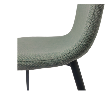 Ona Suedette Dining Chairs with Black Metal Leg (Set of 2) - Light Green