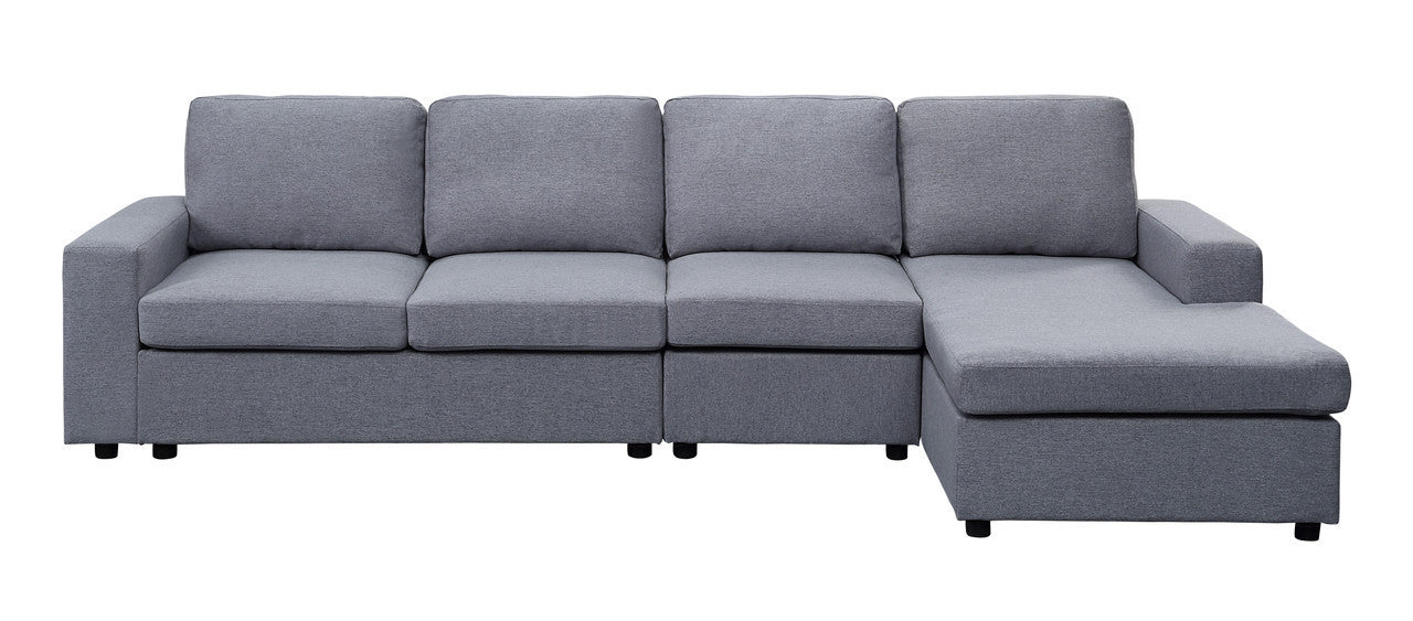 Dunlin Linen Reversible Modular Sectional Sofa Chaise - Light Gray