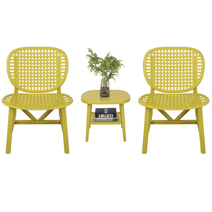 Toccara  3 Pc Retro Patio Table Chair Set - Yellow