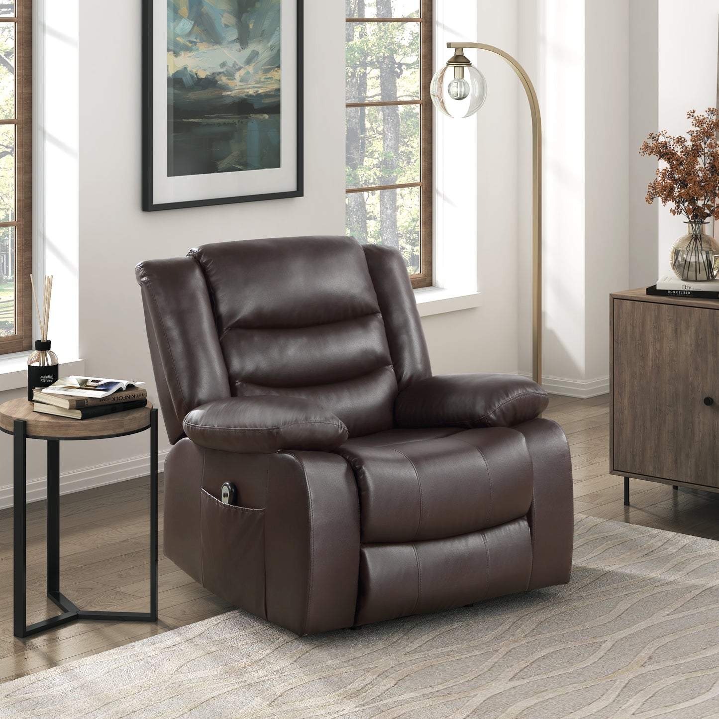 Vada Power Lift Recliner Chair - Dark Brown