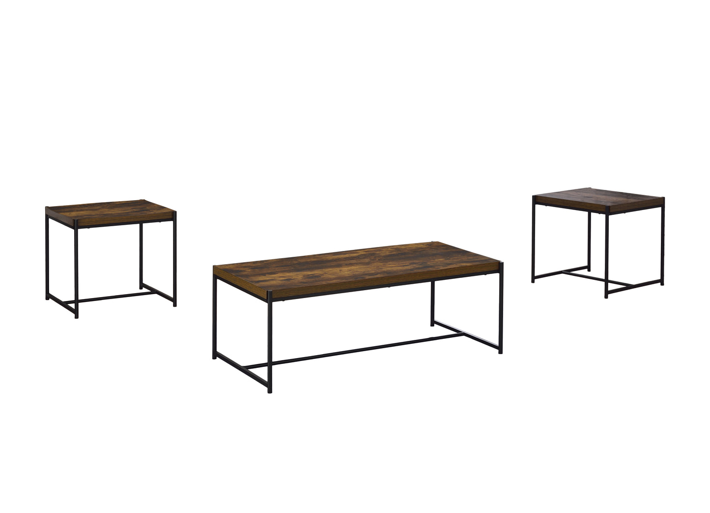 Lennox Coffee Table and End Table 3 Piece Set - Brown