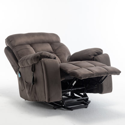 Wilson Power Electric Velvet Reclining Chair - Antique Brown