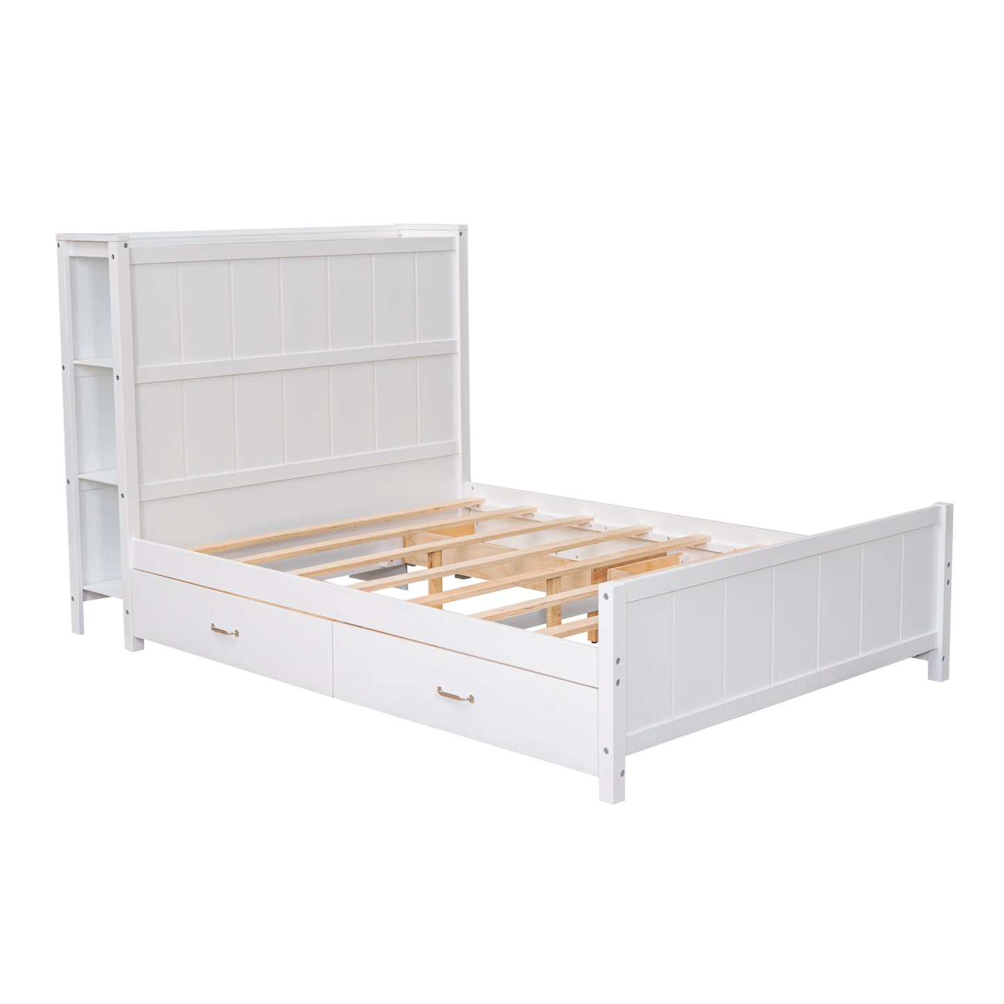 Zeal Full Size Platform Bed w Storage - White