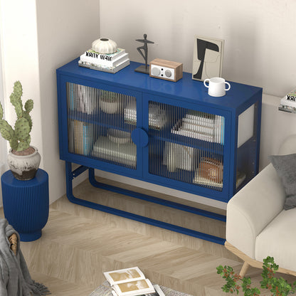 Tempered Glass Cabinet Credenza - Blue