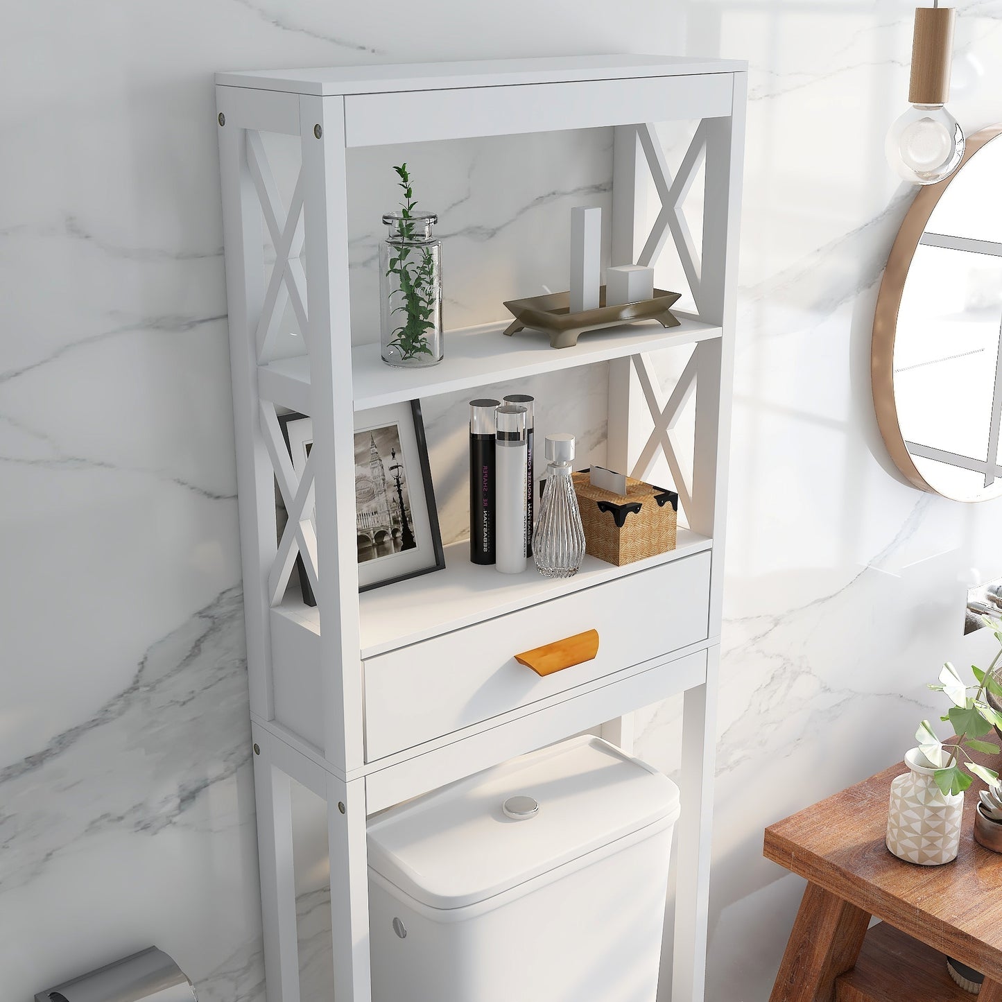 Aura Over-the-Toilet Storage Cabinet White