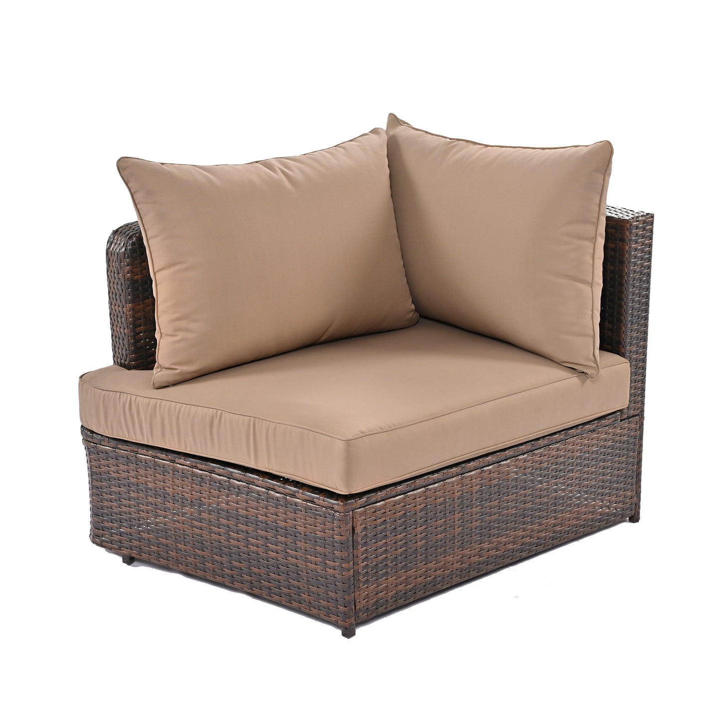 Scarlett 6 Pc Patio Outdoor Conversation Round Sofa Set - Brown