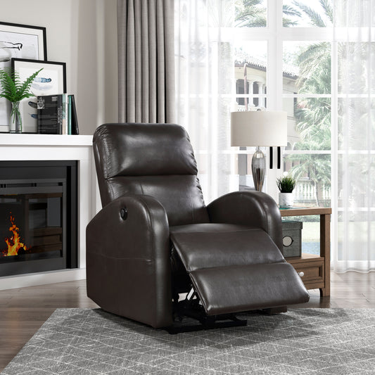 Molina Faux Leather Power Reclining Chair - Brown