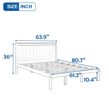 Rhoda Queen Size Platform Bed Frame - White