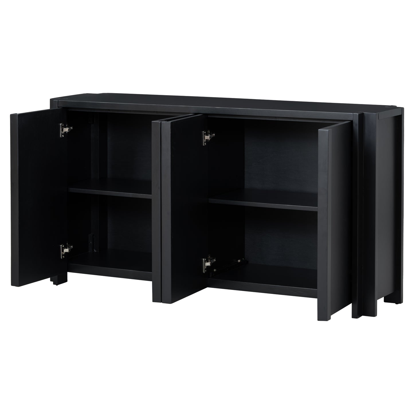 Rin Storage Cabinet Sideboard with 4 Doors - Black