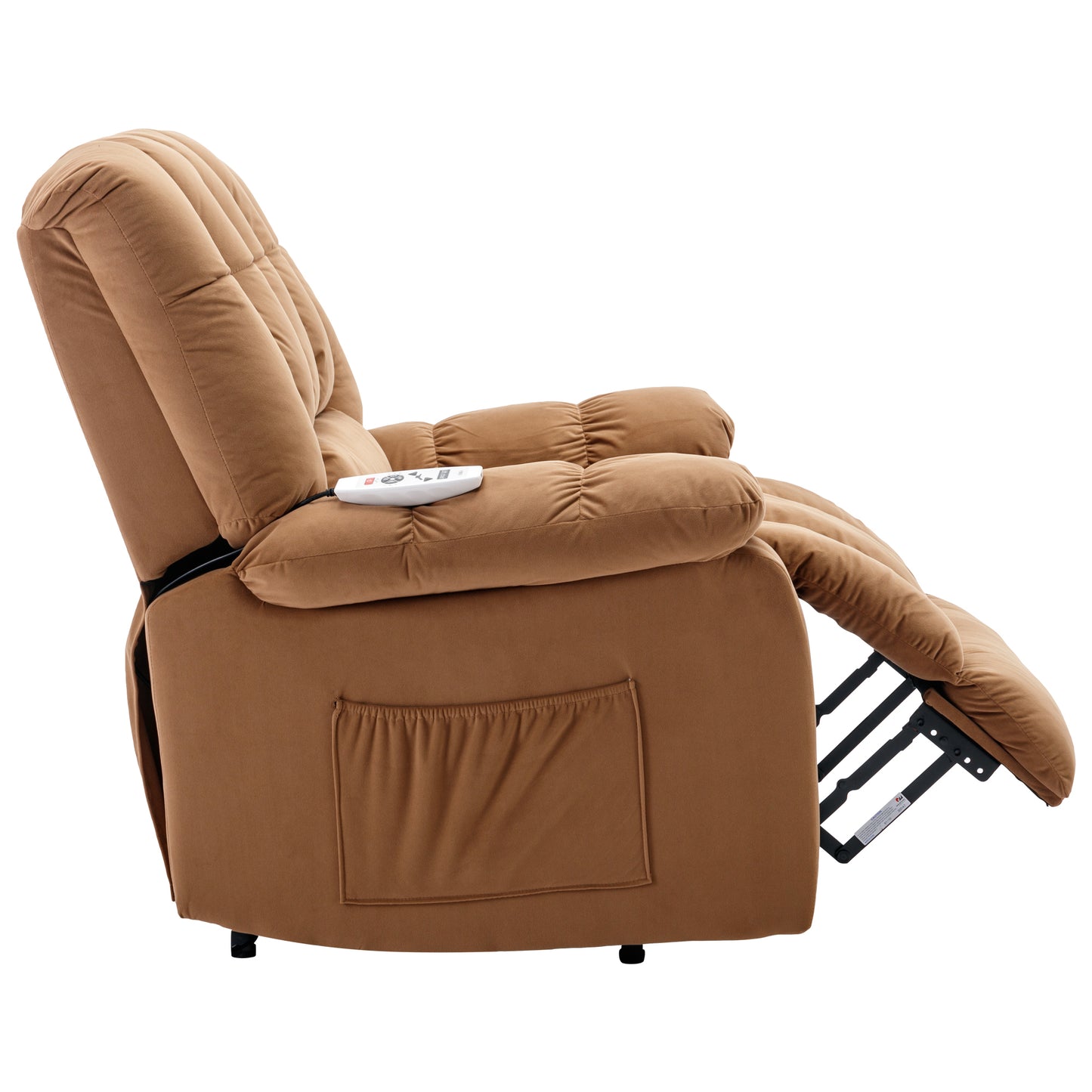 Parsons Power Recliner with Massage Function - Light Brown