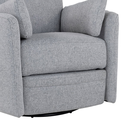 Niki Upholstered Swivel Recliner - Dark Grey